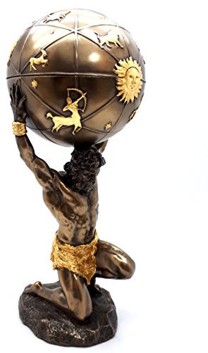 Veronese Atlas Titan Himmelskugel griechischer Gott Statue Skulptur Figur Bronze-Finish 32,8 cm
