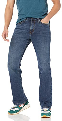 Amazon Essentials Jean Bootcut à Coupe Droite Homme, Délavé Moyen, 32W / 32L