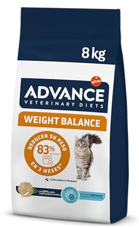 Advance Advance Veterinary Diets Weight Balance - Croquettes pour Chats avec des Problèmes de surcharge pondérale - 8 kg