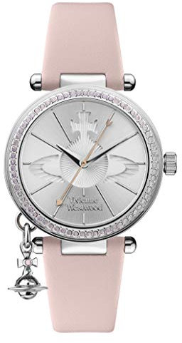 Vivienne Westwood Orb Pastelle Ladies Quartz Watch with Silver Dial & Pink Leather Strap VV006SLPK