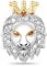 GNOCE Tierkopf Bead Charms 925 Sterling Silber Charms Schmuck mit Zirkonia Bijouterie für Frauen Männer Mädchen (Löwe)