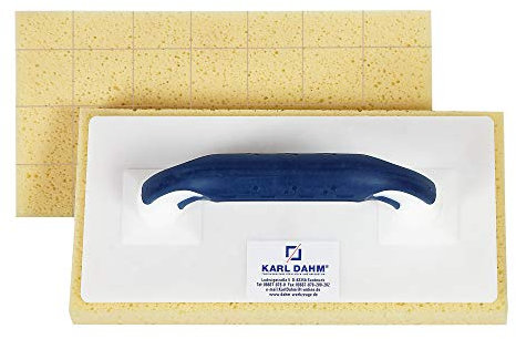 Karl Dahm Hydro-Schwammbrett, gerastert, 14 x 28 cm I Softgriff-Schwammbrett Hydro zum perfekten Abwaschen von Fugen I Leichtes Fliesen verfugen mit professionellem Fliesen-Werkzeug – 11778