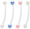 Longita Bauchnabelpiercing Schwangerschaft Mutterschaft Flexible Langen Bauchnabel Piercing Bioflex 14G Acryl Kunststoff 38mm Einstellbar 4 Stück