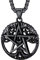 FaithHeart Schwarz Wicca Pentagramm Kette Herren Pentagramm Anhänger mit Lebensabaum für Weihnachten/Valentinstag