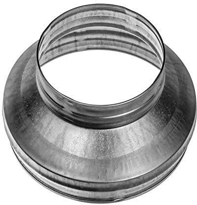 6 to 4 Inch / 150 to 100 mm Round Galvanized Steel Duct Reducer - Duct Fitting - Pipe Increaser Reducer - Metal Tube Reducing Coupling for Drain, Waste and Ventilation (6 to 4 Inch)