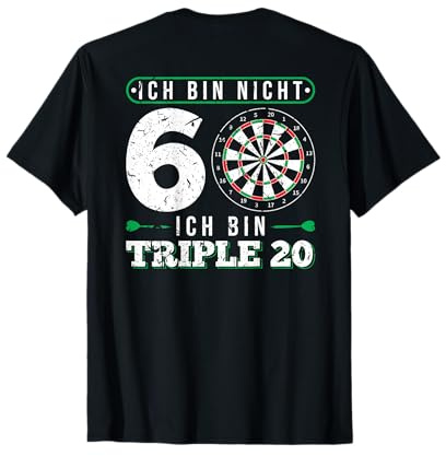 Dart Trikot 60 Geburtstag Geschenk Dartspieler T-Shirt