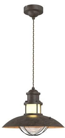 Lindby Pendelleuchte Louisanne (Maritim) in Braun aus Metall (1 flammig, E27) - Deckenlampe Esstischlampe Hängelampe Hängeleuchte Flurleuchte