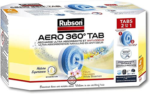 Rubson Recharges Aero 360° Déshumidificateur, Fleurs Sauvages