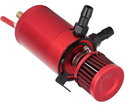 Oil Catch Can, Filtro Aria Sportivo Auto, Catch Can, costruito con Filtro in Acciaio Inox Kit Serbatoio Serbatoio Olio da 3/8 Pollici Npt Filtro Sportivo Auto per Veicoli(red)