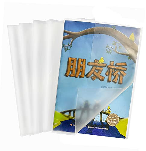 Buchumschläge 10 Stück Bucheinschlagfolie Einstellbar Wasserdicht Buchschoner für Schulbücher Schulhefte Wiederverwendbare Workbooks Klare Heftumschläge Transparent 26 * 19CM
