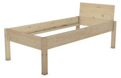 TUGA - Holztech Massivholzbett metallfreie geniale Steckverbindung Holzbett unbehandelt (90 x 200cm 58cm Höhe)