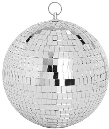 DJBoomy 8 Inch Hanging Mirror Disco Ball: Silver Disco Balls Decorations Mirror Ball with Hanging Ring for Party Decor Home Events DJ Parties
