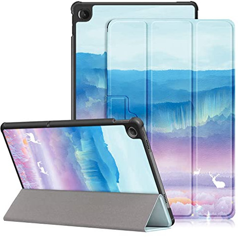 DINGGUAGUA Funda para Lenovo Tab M10 Plus (3rd Gen) 10.6 Pulgadas 2022 TB-125F/TB-128F,Ultra Delgado PU Carcasa con Función de Soporte y Auto Estela/Sueño,Ciervo de fantasía