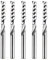 SpeTool 5-teiliges O-Flöte (Einzelnut) Schaftfräser-Set 1/4 Zoll Schaft mit 3,8 cm Schnittlänge, extra lang, 7,6 cm OVL, Spiral-Up-Cut-Fräser-Bit für Acryl-PVC-MDF-Aluminium-Schneider, Holz Fräser