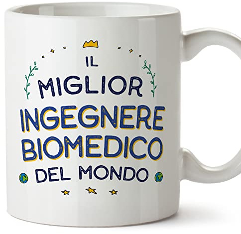 Mugffins Tazza in ceramica per INGEGNERE BIOMEDICO uomo 11 oz / 350 ml - In italiano - Miglior del Mondo - Idea regalo per compleanno, anniversario, natale, laurea