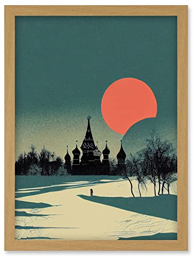 Wee Blue Coo Winter Sun Orthodox Church Kiev Ukraine Artwork Framed Wall Art Print A4