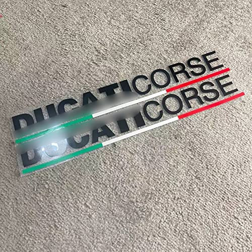 STATUZ Moto Vinile Adesivo Riflettente per Ducati Corse Logo Corpo Pedale Pannello Laterale Bandiera Italiana per Ducati 848 1199 1098 S 899 Decorare (Color : Black Letters)