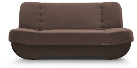 mb-moebel Sofa mit Schlaffunktion und Bettkasten, Kippsofa Schlafsofa Clic-Clack Couch für Wohnzimmer Federkern Sofagarnitur Polstersofa 192x90x87 cm - PAFOS (SORO 28 - Braun)