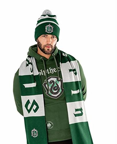 CID Official Harry Potter Slytherin Long Length Embroidered Adults Scarf, Multicolour, Unisex, One Size