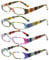COJWIS 4 Pack Damen Lesebrille Mit Schönes Muster Brille Federscharnierleser für Frauen Reader (4 Farbe Mischen-2, 1.50, multiplier_x)