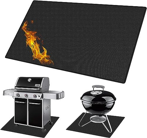 Bocguy Alfombra Ignifuga Barbacoa Exterior, 165 cm x 100 cm Alfombra Barbacoa con Tecnología de Protección contra Incendios de Fibra de Vidrio, Alfombra Ignifuga para Parrilla, Fácil de Limpiar