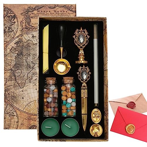 -Siegelstempel Vintage | Set für Siegelwachs – Set Farbe für Siegellack