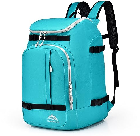 FeedMoo Skischuhtasche Rucksack 50L Wasserdicht Ski und Snowboard Boot Reisegepäck Schneestiefel Taschen Seeblau für Jugend Männer Skihelm Brille Handschuhe Skiausrüstung Zubehör (Lake Blue)