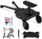 BugyKido Planche Poussette Universelle, Skate Poussette Universelle avec Siège, Marche Pied Poussette avec Sac de Rangement, Sangle de Suspension, pour bébé pour Enfants de 2 à 6 Ans (25KG) (Noir)