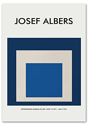 LVTFCO Josef Albers Farbverlauf, quadratische Poster und Drucke, abstrakte Leinwand-Wandkunst, Josef Albers Gemälde, Josef Albers Bild für Heimdekoration, 40 x 60 cm, ohne Rahmen
