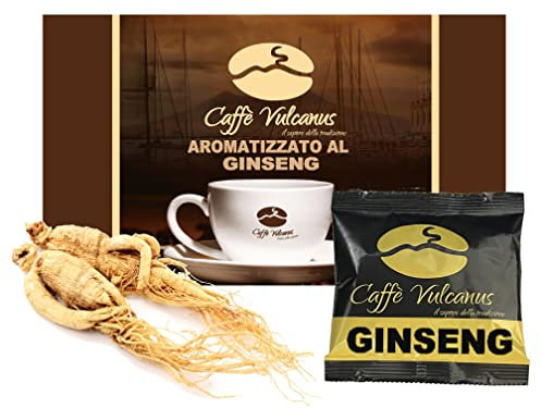 Caffè Vulcanus - 100 cialde di caffè aromatizzato al ginseng - Cialde compostabili ESE44
