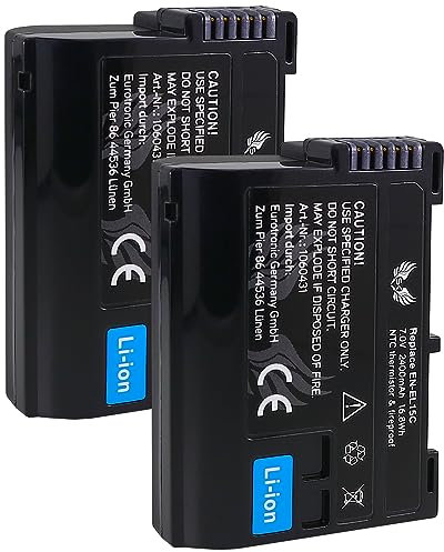 Lot de 2 batteries SK compatibles avec Nikon EN-EL15c < 2400 mAh > EN-EL15b EN-EL15a EN-EL15 < Capteur NTC & boîtier V1 > pour D850 D7500 - Zf Z8 Z7 II Z6 III Z5 II