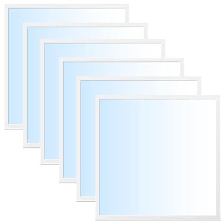 WSU Lights 6x LED Panel, Deckenleuchte, 62x62cm, 4400lm, 6000K, 40W, inkl. Trafo, Rasterleuchten, Einlegeleuchte, Büroleuchten (6000K, 6 Stück)