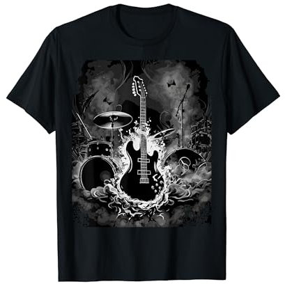 Gitarren und Schlagzeug Band Design Metal Rock Proberaum T-Shirt