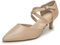 Plilima Escarpins Femme Bloc Talons à Bout Pointu Bride Cheville Talon Haut avec Lanière Croisée et Bout Fermé Élégant Mariée Chaussures(Marron,41)