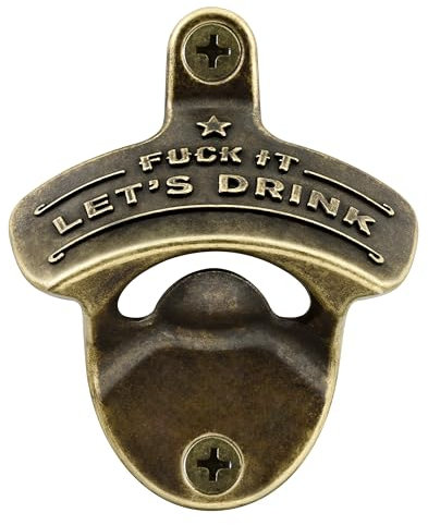 HAIICEN Funny Bottle Opener Wall Mounted, Embossed Table Mount Cola Cap Opener for Beer Lovers (Antique Bronze)