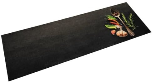 vidaXL Küchenteppich, Küchenläufer rutschfest Waschbar, Teppichläufer für Innen Außen, Teppich Läufer Küchenmatte, Gewürze 60x180cm Samt