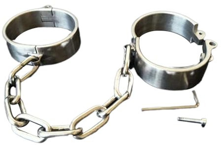 ZTHBYSB Edelstahl Bondage Fußfesseln Sex, Fetisch Bein Eisen Restraint System mit Schloß und Schlüßel, Homosexuell Cosplay Fetisch Slave Sex Spielzeug für Paare,Silber,Frauen