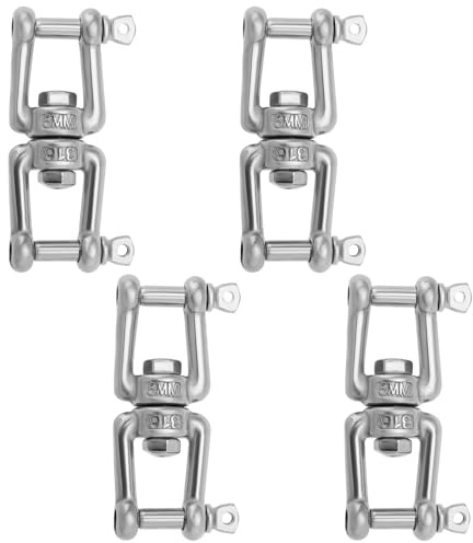 ECSiNG 4pcs 316 Stainless Steel Swivel Double Shackle M5x67mm Double Jaw Shackle Jaw Anchor Connector for Garden, Yard, Boat, and Outdoor Use