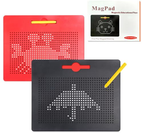 Goviox 2 Stück Magnetische Zeichentafel, Magnetische Zeichenbrett, Magnettafel Kinder Mit Kugel Und Stift, Magnetisches Stahlkugel Zeichenbrett, magnetische zeichentafel kinderfür Kinder ab 3 Jahre