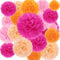 BestoFun 16 Stück Beige Rosa Seidenpapier Pompoms Orange Pompons Deko Herbst Dekoration für Hochzeit Deko Tischdeko Geburtstagsdeko Party Deko Gartenparty