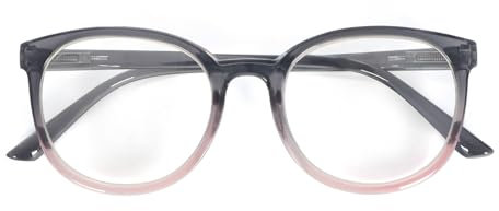 kollyseek Occhiali da lettura Retro rotondo per le donne e gli uomini Occhiali di design con cerniera di primavera (3.5, Gradiente rosa blu)