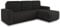 Ecksofa Roma L mit Schlaffunktion und Bettkasten - Cord Stoff - L-Form Couch, Polstersofa, Schlafsofa, Sofagarnitur - Ottomane Universal (Schwarz (Poso 135))