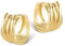 ALEXCRAFT Ohrringe Gold Creolen, 14Karat Vergoldet Ohrringe Ketten Twist Ohrring Oval Creolen Groß Klobig Dick Leicht Breit Chunky Ohrring Gold Knorpel Kreolen Huggie Kleine Creole Damen Frauen
