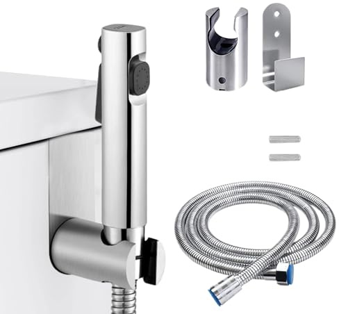 Bidet Hand Shower Set, Double Jet Mode, Nozzle, ABS Plastic for Shower, Bathroom, Hygiene, Toilet Paper, Nappy Cleaning with Hose, Wall Mount