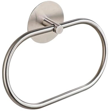 Towel Holder Self Adhesive, Towel Holder with Stainless Steel,Bathroom Towel Holder Wall Mounted,Oval Hanging Hang Towel Hanger No Drilling for Bathroom Organizer, Kitchen