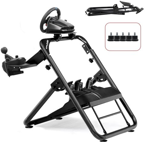 GTPLAYER Support de volant Sim Racing Steering Wheel Stand pour G920 G29 G25 G27 G923 T300RS avec support de levier de vitesse, Hauteur et angle réglables