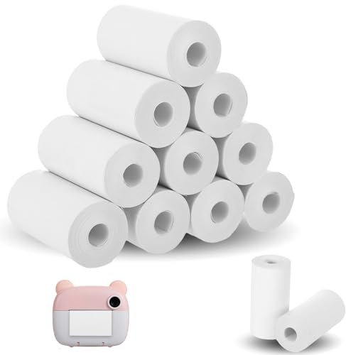 12 Rollen Thermopapier Kinderkamera, Sofortbildkamera Kinder Rollen, Thermodrucker Papier, Sofortbildkamera Papier, Nachfüllpapier für Kinder Sofortbildkamera, DIY Instant Digital Camera Kinder Papier