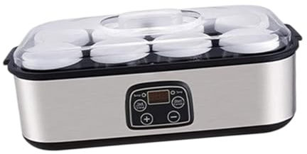LOVIVER Elektrischer Joghurtbereiter mit 8 Joghurtgläsern, DIY-Haushaltsjoghurt, geräuscharm, 1,4 l, Edelstahl