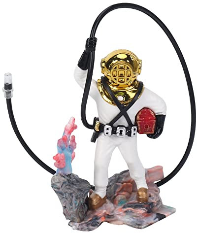 Asyduey Aquarium Fischbehaelter Meer Schatz Taucher Luftaktion Ornament Dekoration Harz Geschenk Unterwasser Dekorationen Fuer Haus Garten