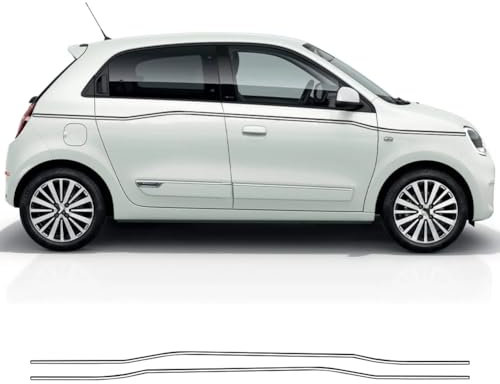 2Pcs Auto Seite Taille Aufkleber, für Renault Twingo 3 Racing Long Stripe Style Vinyl Film Decor Decals Auto Tuning Zubehör